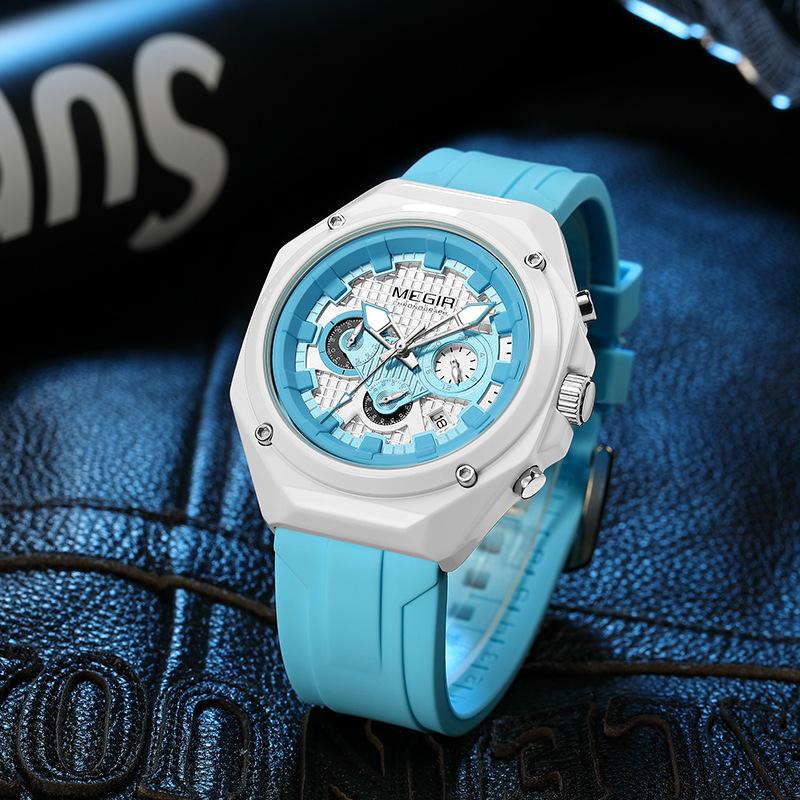 Men'S Watch Student Couple Multifunctional Chronograph Silicone Watch Men'S Quartz Watch 8118