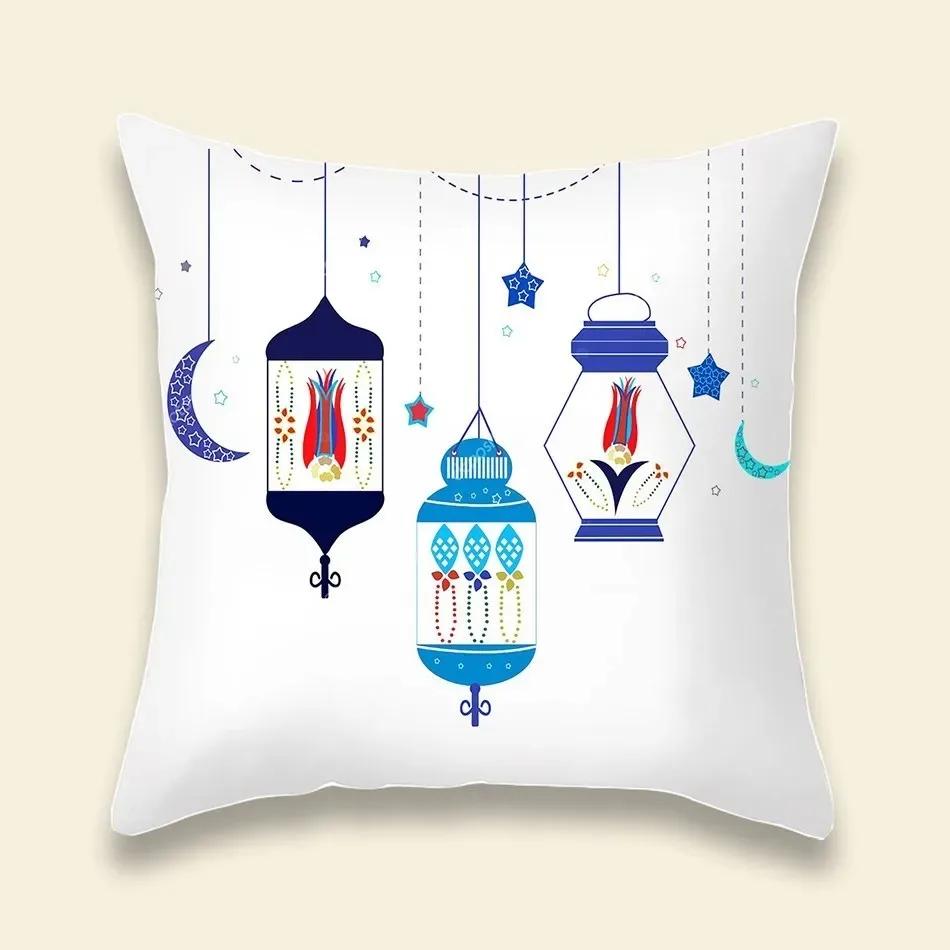 Wzór lampionu ramadanowego Pokrowiec na poduszkę dekoracyjną na sofę do salonu Dekoracja domu Poszewka na poduszkę Materiały na przyjęcie Eid