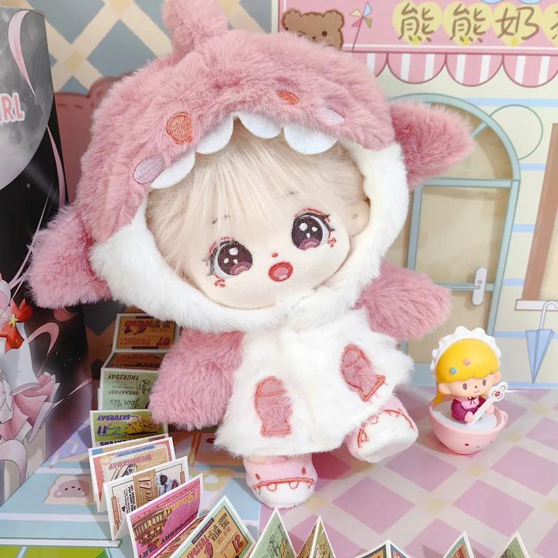 Vêtements de Poupée en Coton Cartoon 20cm Sweat à Capuche Requin Manteau en Peluche Accessoires Tenue pour Poupées Idoles Corée Kpop EXO Star Cadeau