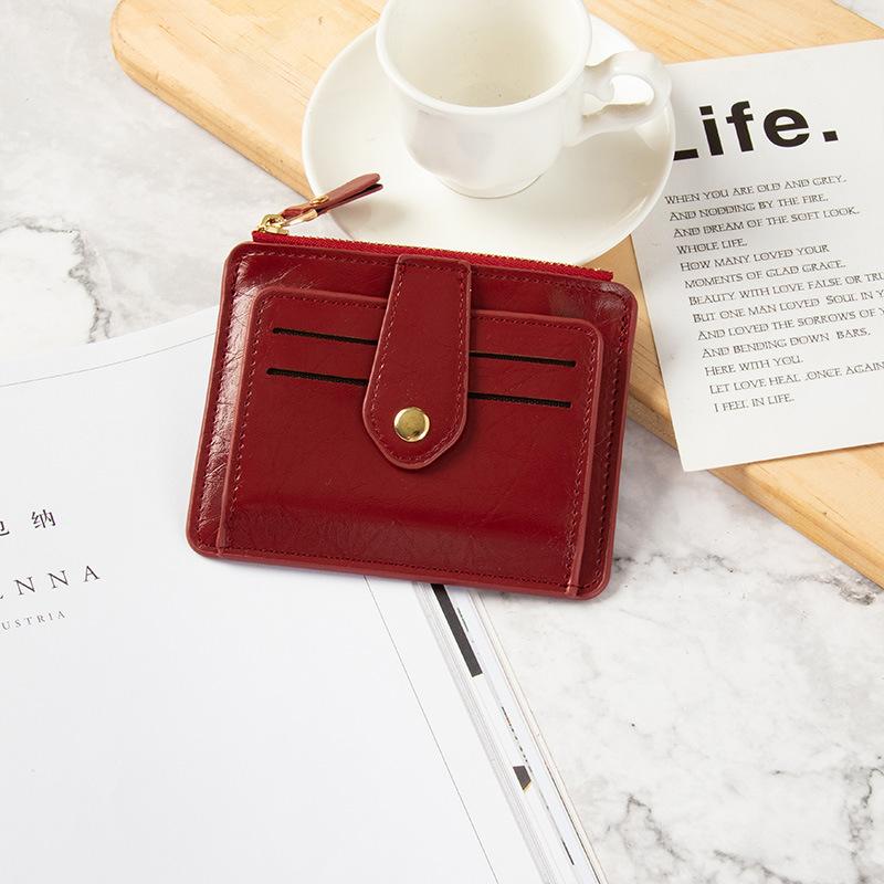 Women's Wallet New Short Card Bag Zipper Small Change Bag Women's Earphone Storage Bag Student