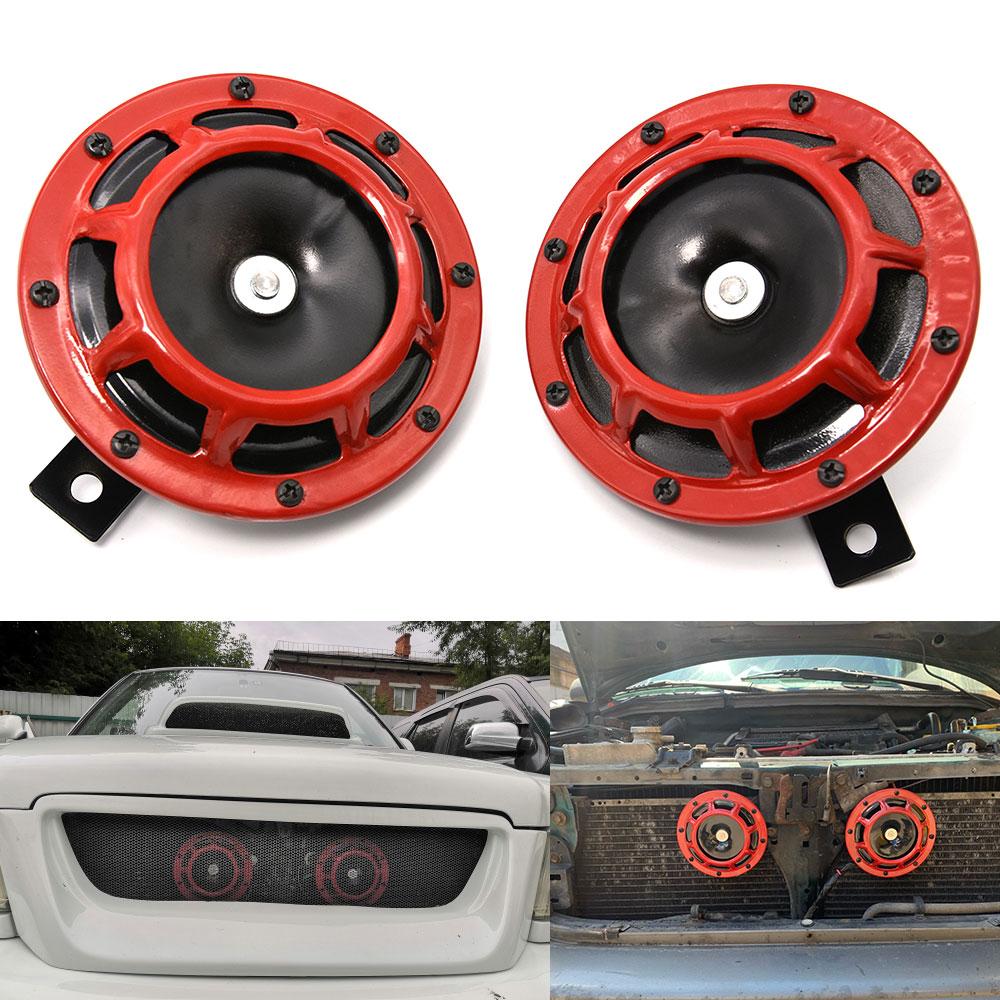 2pcs 12v 115DB Hella Super Loud Compact Electric Blast Tone Car Air Horn Kit For Motorcycle and Car 335HZ/400HZ
