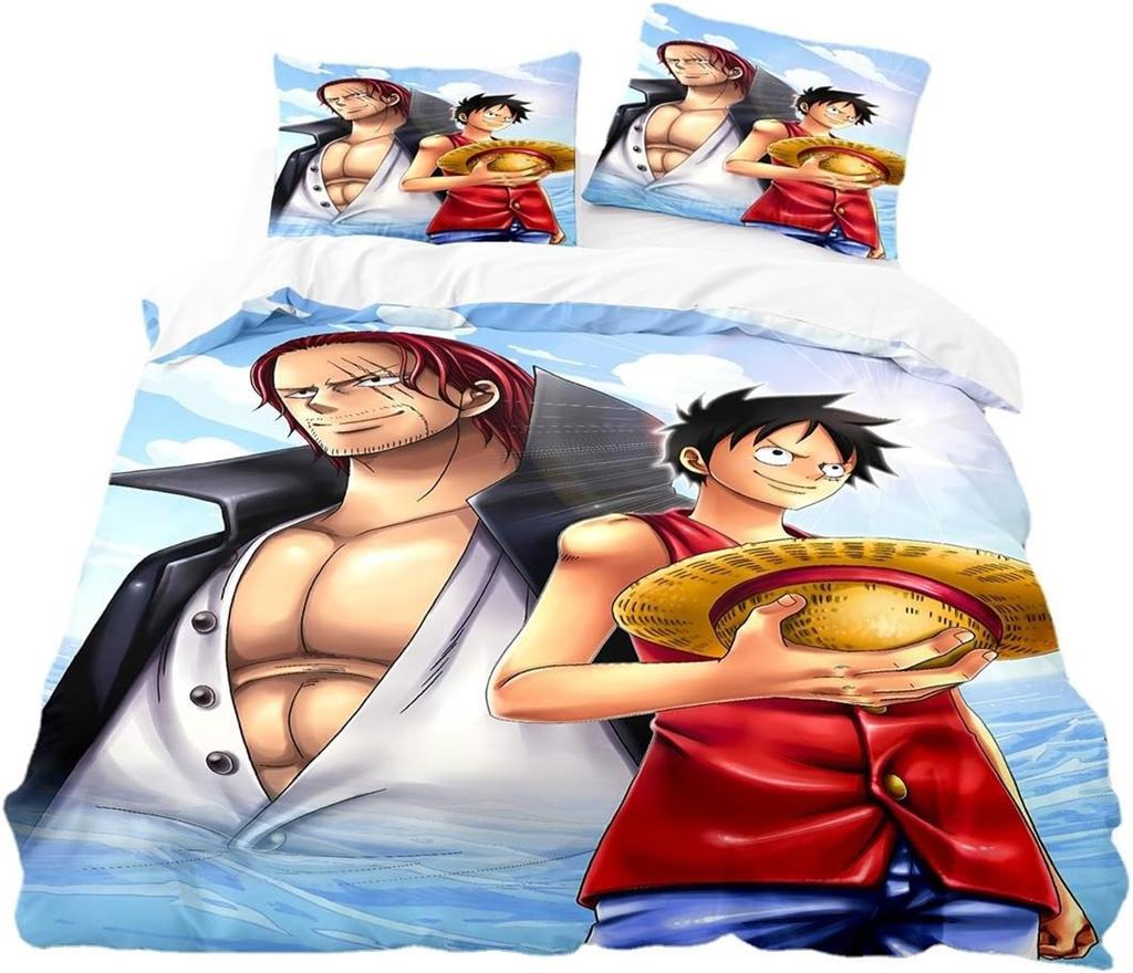 Anime ONE PIECES Bedding Set Ruffy Duvet Cover 3D Printing Quilt Cover Pillowcase Kids Boys Teenagers Bedroom Decoration