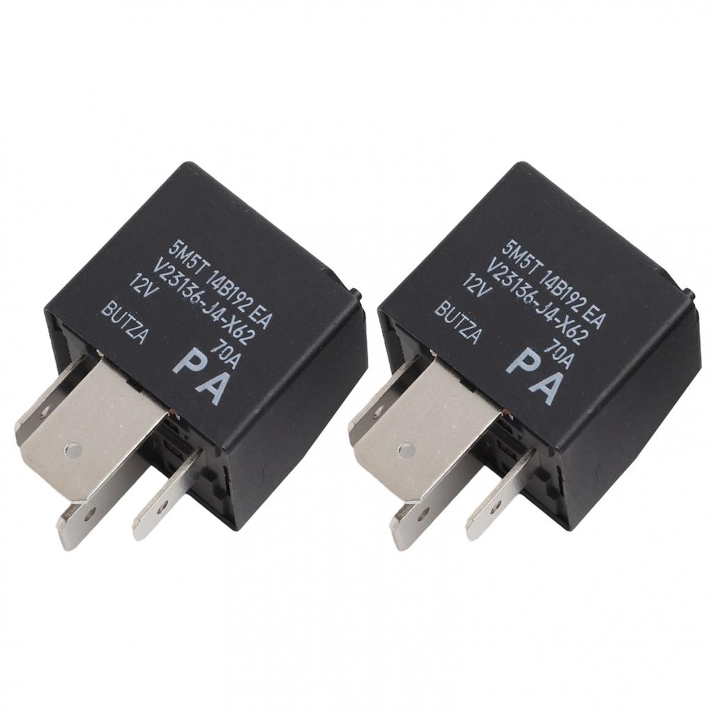 Car Relay Bundle of 2 PC DC12V 70A Suitable for Various For Ford Models