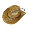 Glitzerndes Cowboyhut Unisex Westernstil Breiter Rand Fedora Hut für Party Festival Cosplay