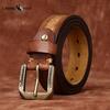 Retro Personality Embossed Matte Leather Belt Men's First Layer Cowhide Casual Jeans Belt