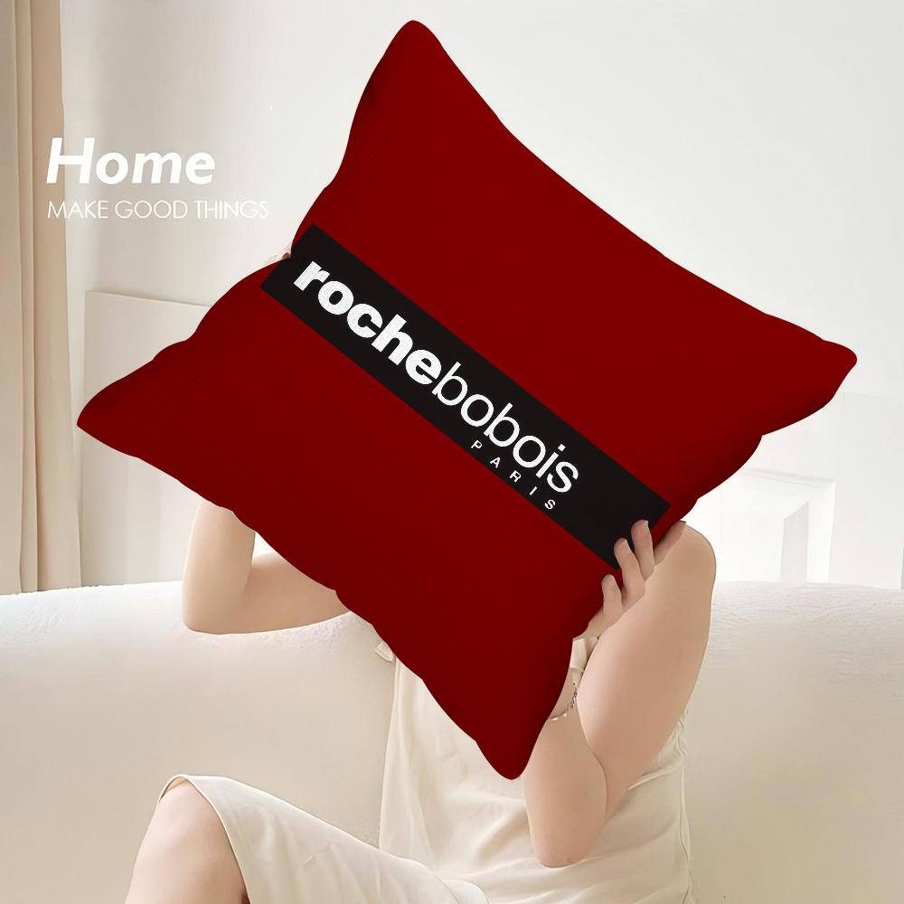 R-Roches Mode B-Bobois Kissenbezug Sofa Dekorativ Zuhause Doppelseitiger Druck Plüsch Quadratische Dekokissenbezüge Kissen Dekor