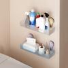 Frosted Suction Cups Shower Shelves Wall Mounted Cosmetics Storage Rack  For Home