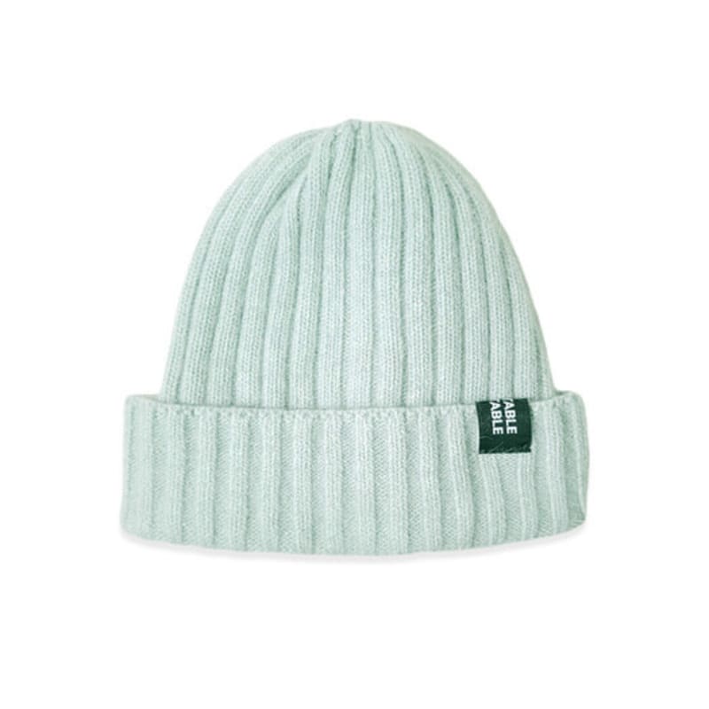 VEGETABLE TABLE Angora wool color beanie Black