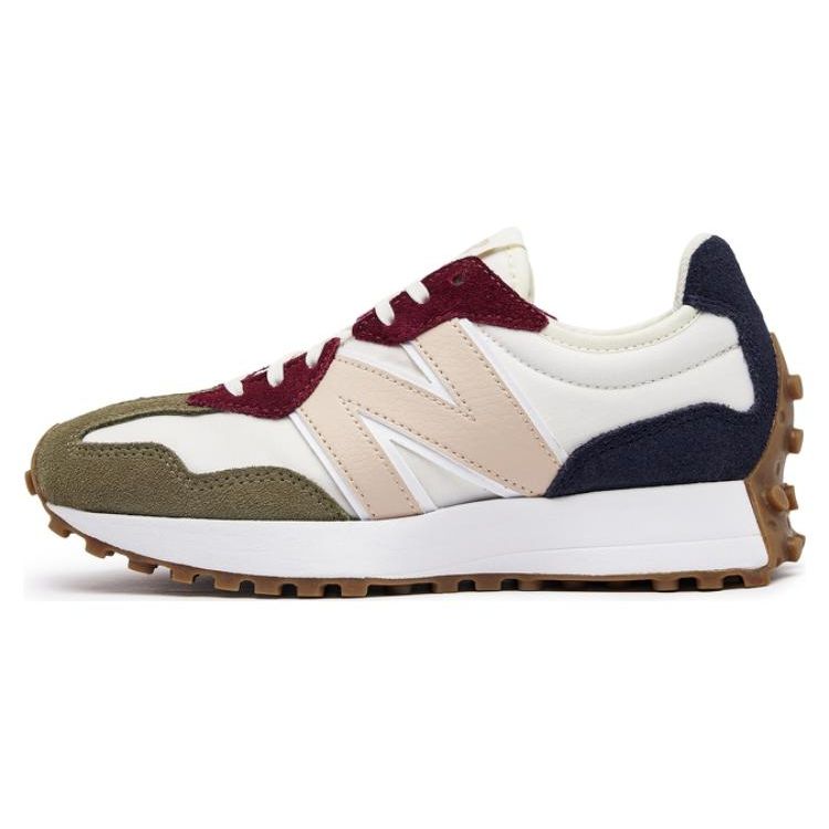 New Balance Nb 327 Color Block Splicing Fabric Leather Low Top Casual Running Shoes Women sneaker White Green Red WS327CK1