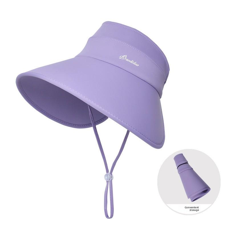 Ice Silk Summer Sun Protection Hat With Wide Brim And Letter Prints For Women
