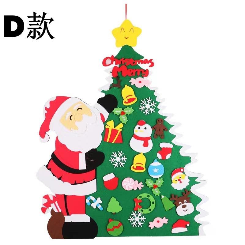 DIY Felt Christmas Tree Christmas Decoration for Home Navidad 2025 New Year Christmas Ornaments Santa Claus Xmas Kids Gifts