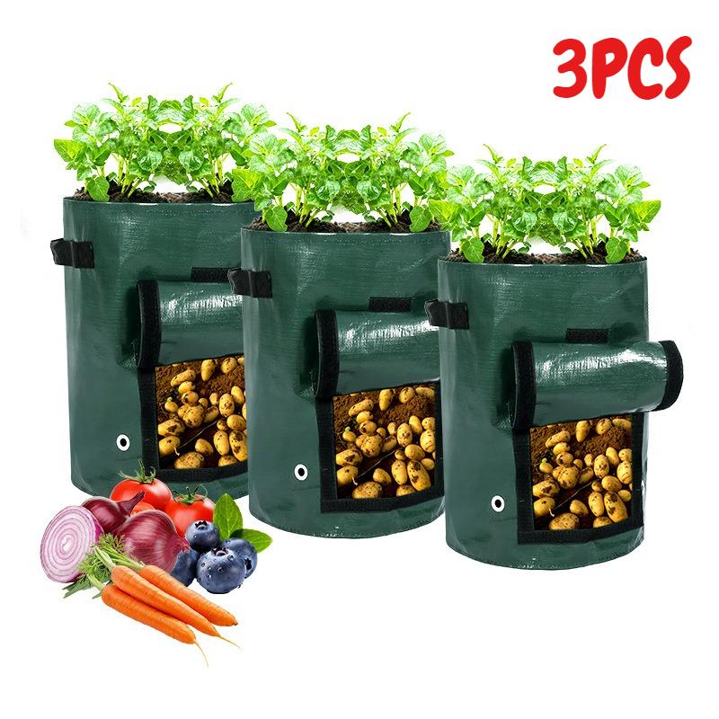 Potato Grow Bags, Potato Planters with Flap and Handles, Vegetables Garden Planting Bags for Onion, Fruits, Tomato, Carrot