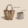 2025 Trending Women's Genuine Leather Cowhide Bucket Bag: Versatile, Top Layer Vegetable Tanned Handbag