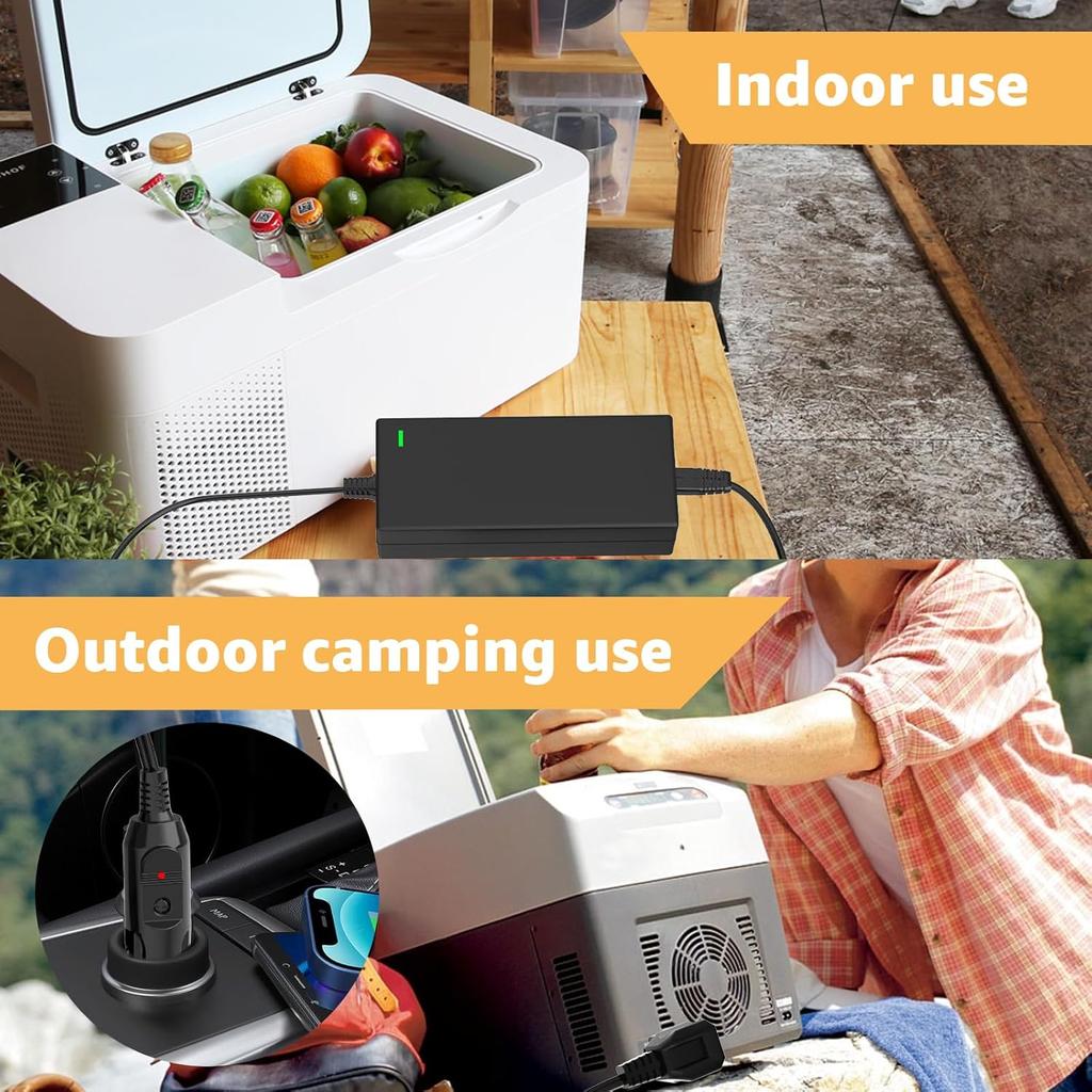 Power Cord Compatible With Alpicool, Bodega, Euhomy, BougeRV, ARB, ICECO, Setpower, JoyTutus, Cooler Power Cord For Most AC/DC Adapter Car