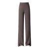 Women's Wool Blend Elastic Waist Pants: Straight, Narrow, and Wide Leg - Slimming, Plus Velvet, Plus Thick, Winter 2024 Style, Casual and Long.