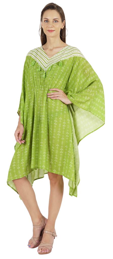 Moomaya Damen Sommer Strandmode Party Kimono Kaftan Bedrucktes Kaftan Kleid Maxi