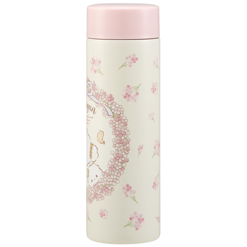 Skater Mug Bottle, Kogimyun Flower Wreath Design, 350ml, Ultra-Lightweight Stainless Steel Water Bottle, STYL4-A