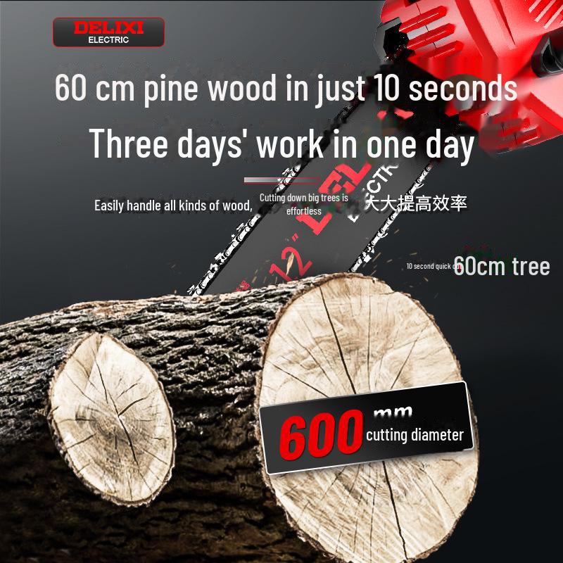 Delixi Brushless Rechargeable Handheld Electric Chainsaw for Home and Outdoor Use