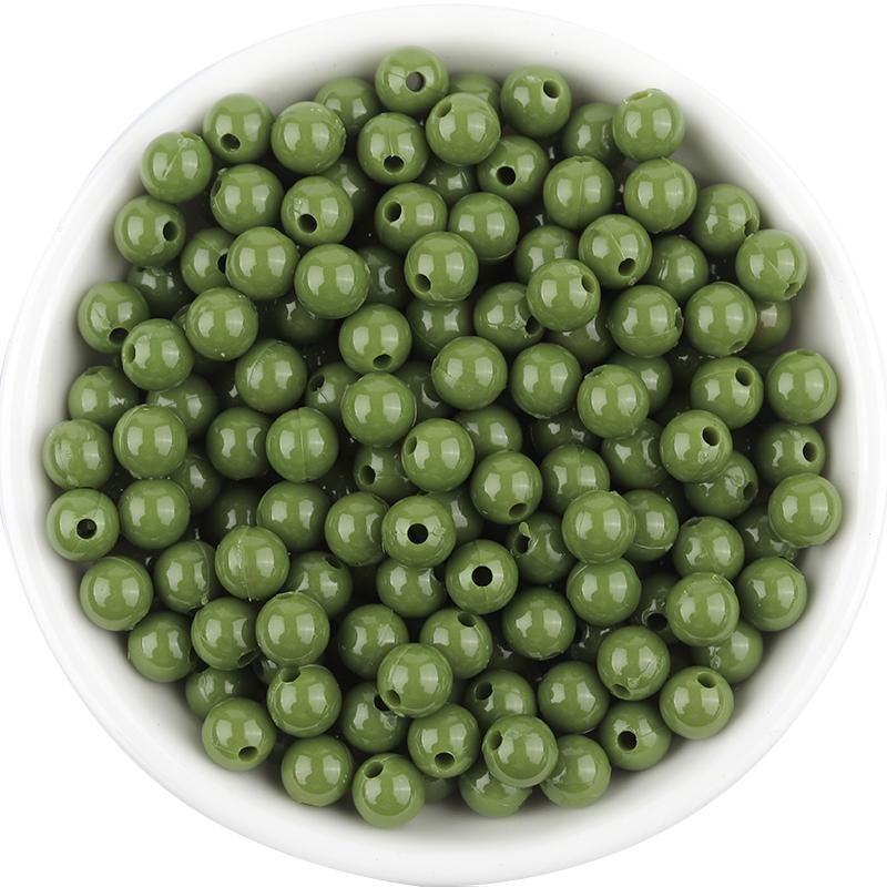 100Pcs 6mm Plastic Beads Solid Color Loose Spacer Round Beads For DIY Bracelets Phone Chains Jewelry Making Supplies Wholesale