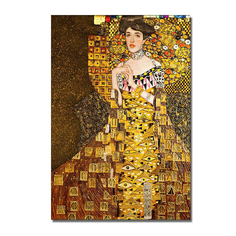 Pintura abstrata clássica da família gustav klimt, posteres e impressões modernas, imagem de arte de parede para sala de estar, decoração de quadros