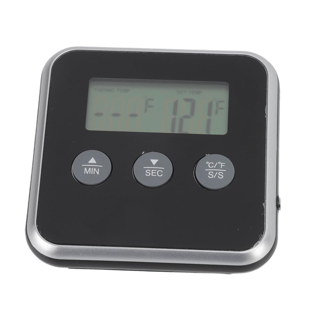 Food Grill Thermometer LCD Display Long Probe 2 Units Digital Meat Thermometer Timer for Kichen