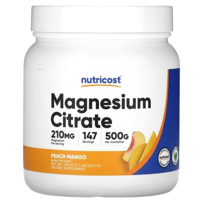 Magnesium Citrate, Peach Mango Flavor, 500G(17.9Oz)