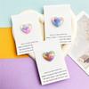 Cute Resin Colored Floral Heart Shaped Pocket Blessing Card