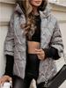 Oversized Hooded Jacket for Women with Pockets and Zipper Long Sleeve Loose Coat Street Fashion Outerwear