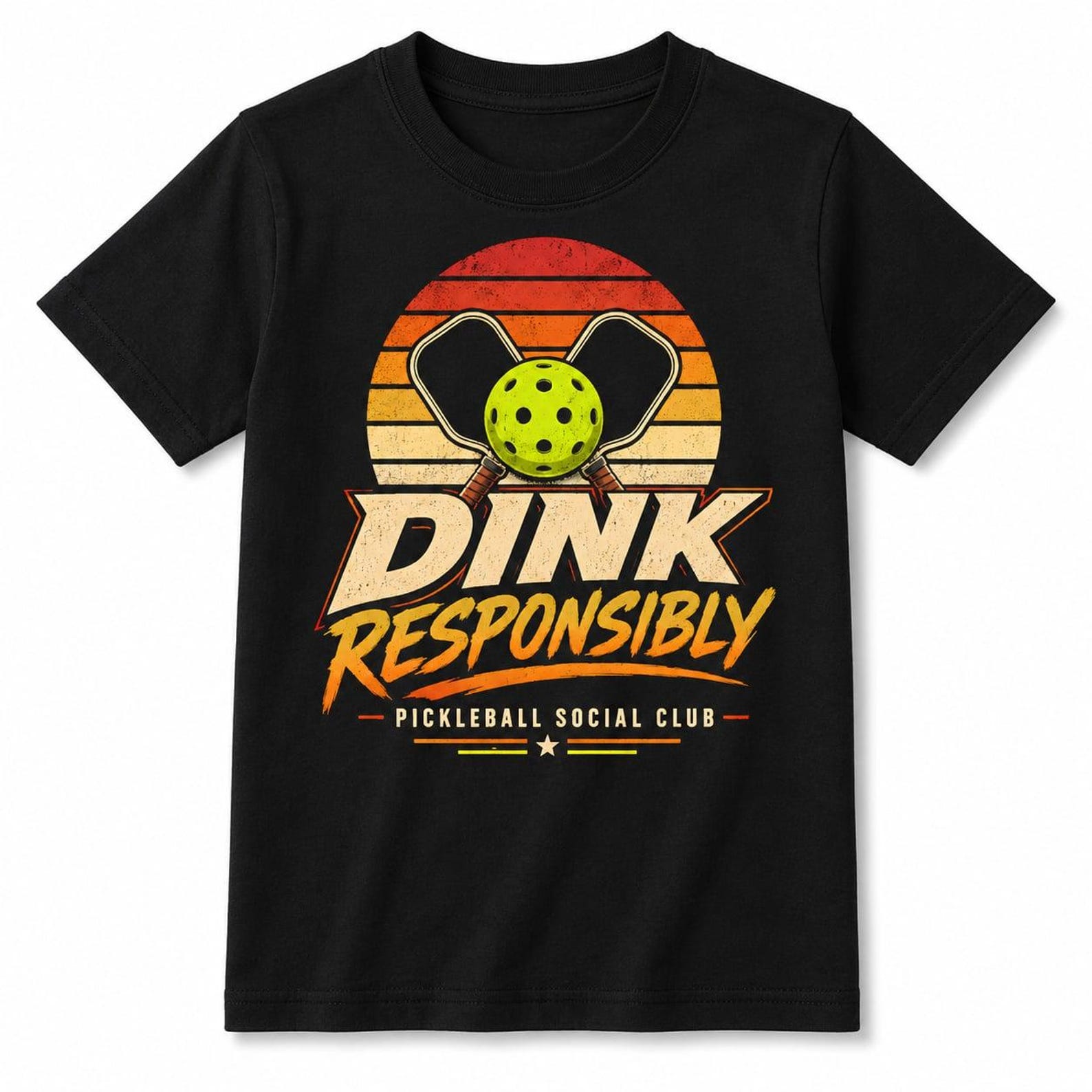 Dink Responsibly Pickleball Kids T Shirt, Funny Paddle Sport Youth Gift 2XL
