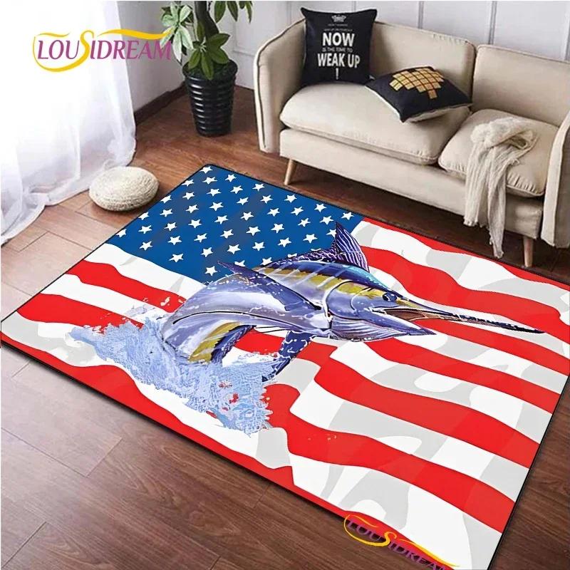 Fishing Enthusiast Carpet for Living Room Sofa Table Bedroom Rugs Home decor Kitchen washroom Indoor Outdoor Non-slip floor Mats
