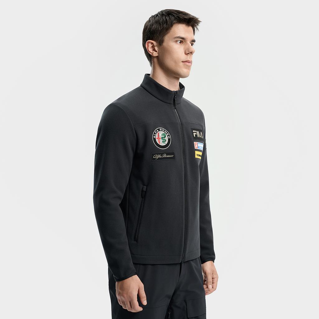 Fila Ski Series Fleece Lined Warm Minimalist Stylish Casual Sports Training Versatile Comfortable Jacket Men Jackets Deep-Black A11M546503FBK
