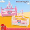 Mini Rocking Cradle Dollhouse Furniture - Cartoon Playhouse Ornament