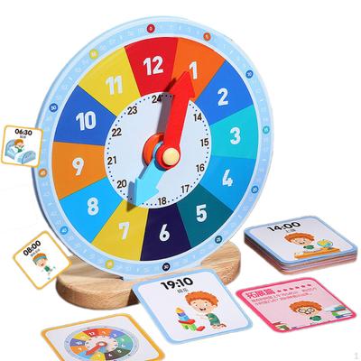 Ceas din lemn Montessori Jucărie Secunde care spun orele Mijloace auxiliare educaționale analogice