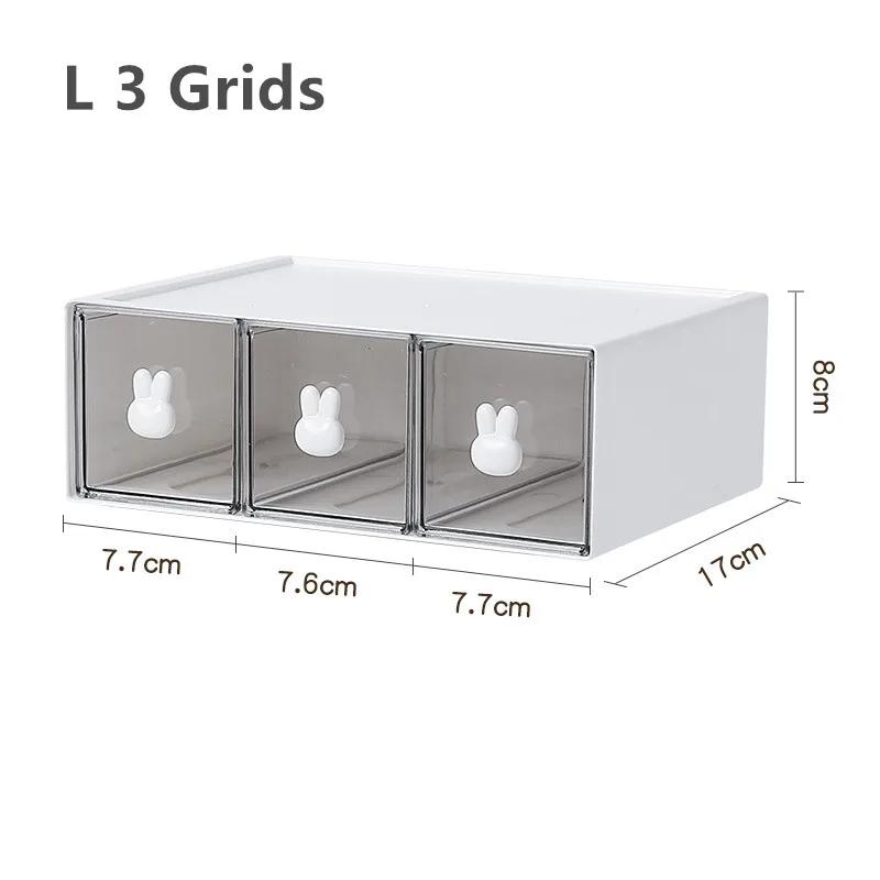 Skrivbordslåda med klistermärke Söta genomskinliga organiseringslådor i plast Förvaringslåda för kontorsmaterial Behållare för hem skola
