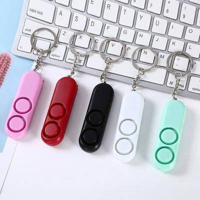 Dispositivo di Autodifesa Anti-stupro 120dB Doppio Altoparlante Allarme Forte Avviso Attacco Panico Sicurezza Personale Portachiavi Ciondolo per Borsa