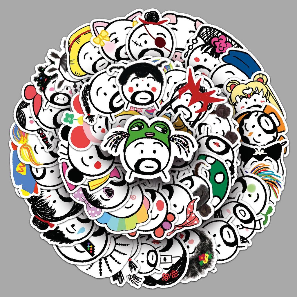 50pcs Waterproof Dumb Face Emoji Stickers for Creative Planning and Decoration