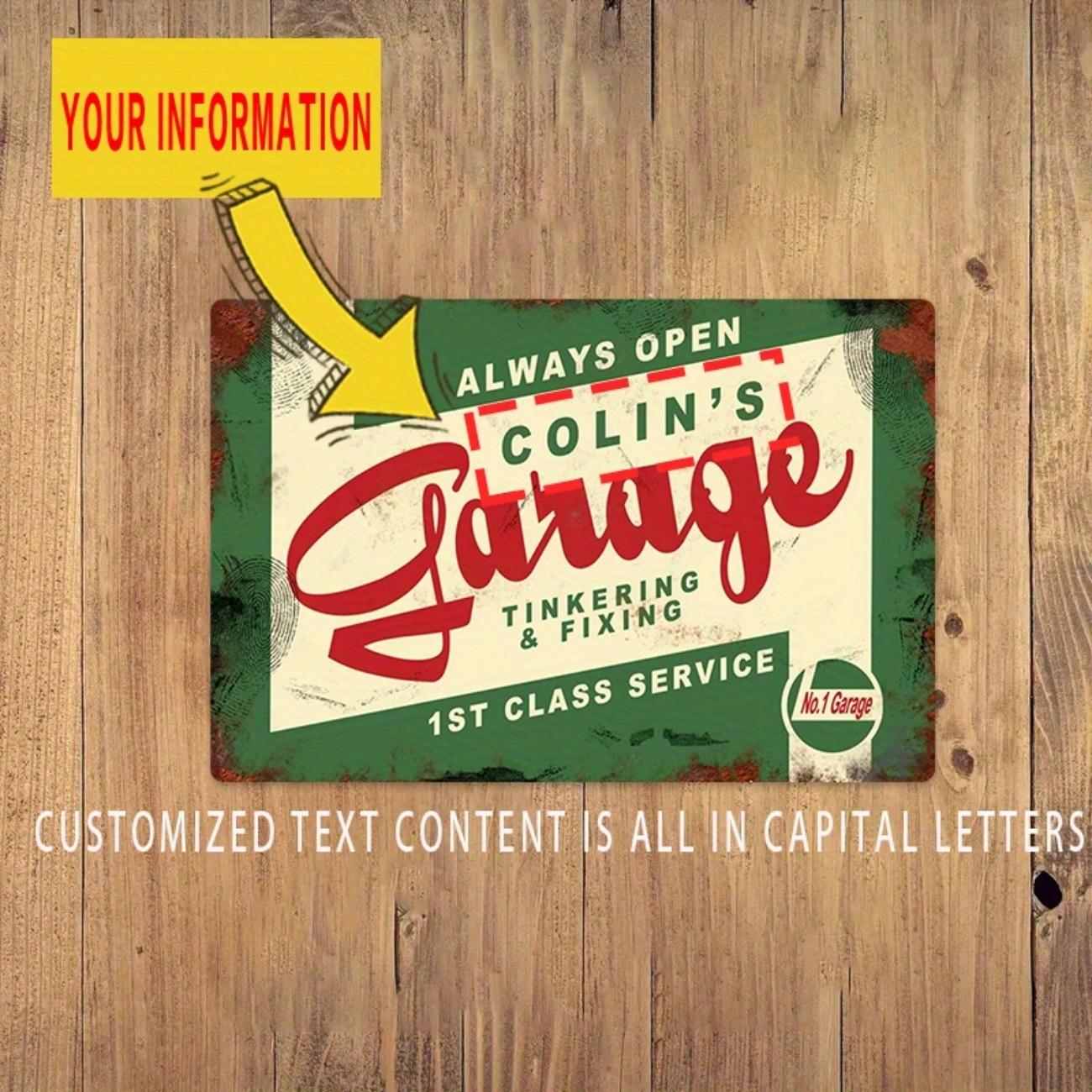 Personalized Vintage Garage Metal Sign Wall Decor белый