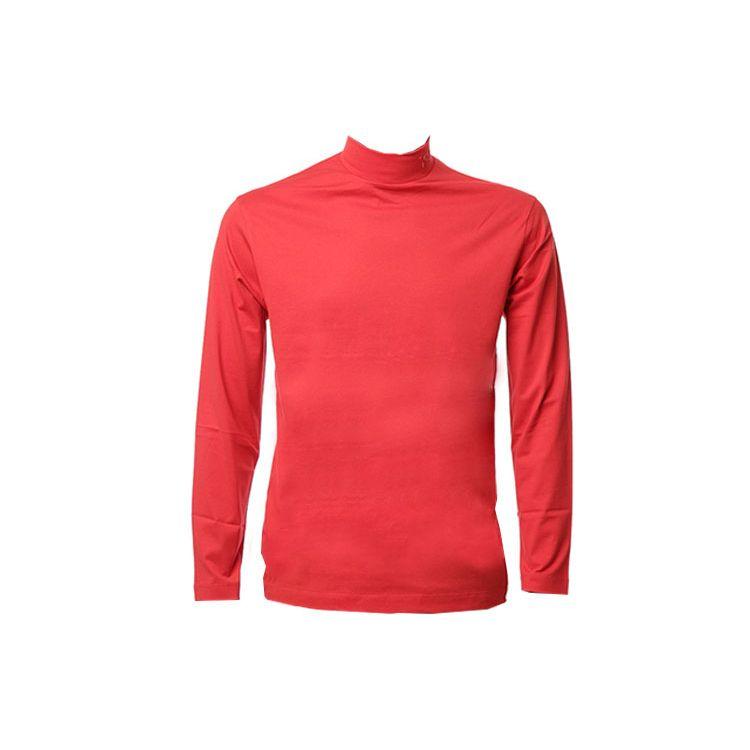 

Y-3 Solid Color High Neck Cotton Long Sleeve T-Shirt Men tops Red HB3408 M