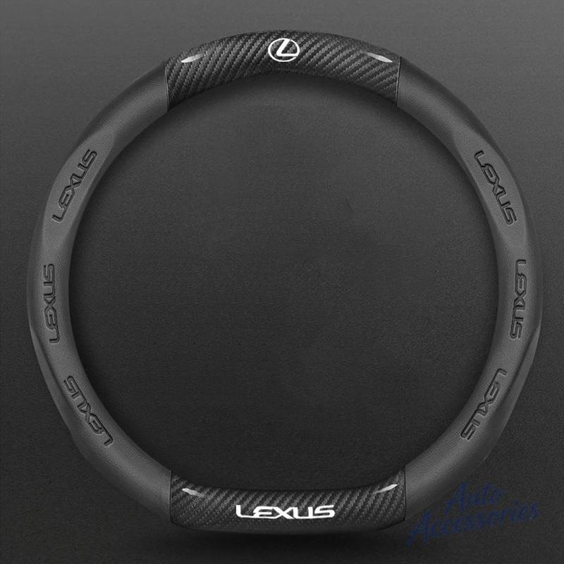 38cm Car Anti-Slip Steering Wheel Cover Carbon Fiber Leather Cover For Lexus F SPORT ES RX NX LS UX LM LX GX LC RZ IS CT GS RC