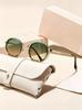 Round frame metal sunglasses sunscreen trend European and American new personalized fashion versatile Internet celebrity advanced sunglasses