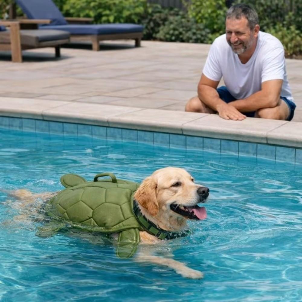 Costume da Bagno per Cani a Forma di Tartaruga Maniglia Portatile Abbigliamento da Surf per Cani Attività Acquatiche