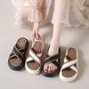 Korean Version of Thick-soled Slippers for Women's Summer Wear 2025 New High-end Versatile Casual One-word Beach Cool Slippers