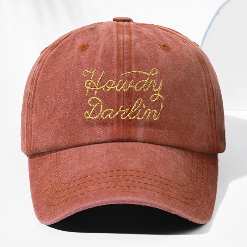 pc Unisex Howdy Embroidered Washed Vintage Baseball Cap Fashionable Outdoor Hat for Men and Women Adjustable Trucker Hat Suit