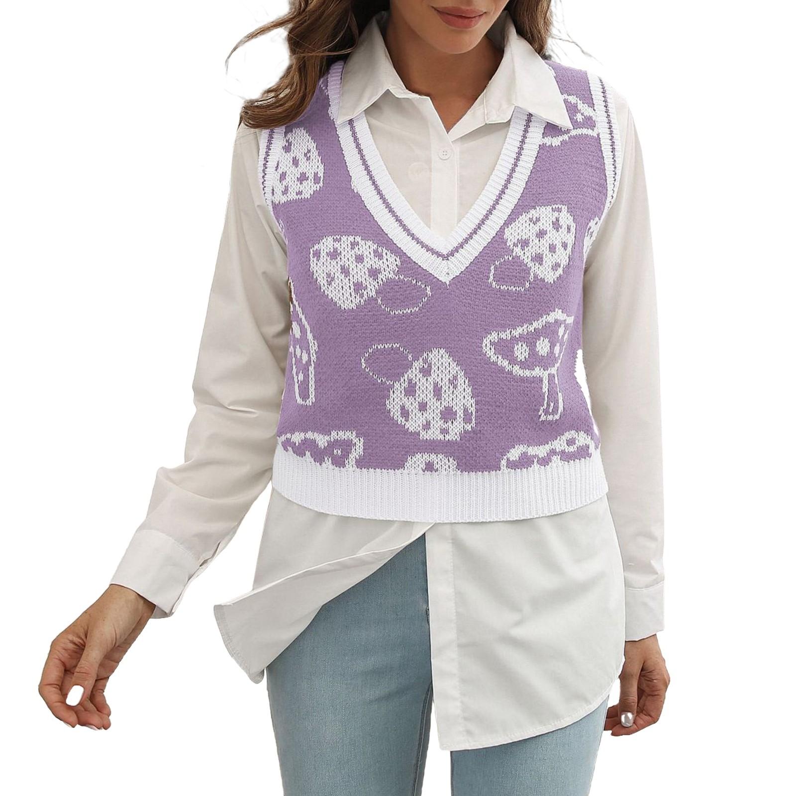 

Жіночий повсякденний модний зручний в язаний светр у вуличному тренді S фіолетовий