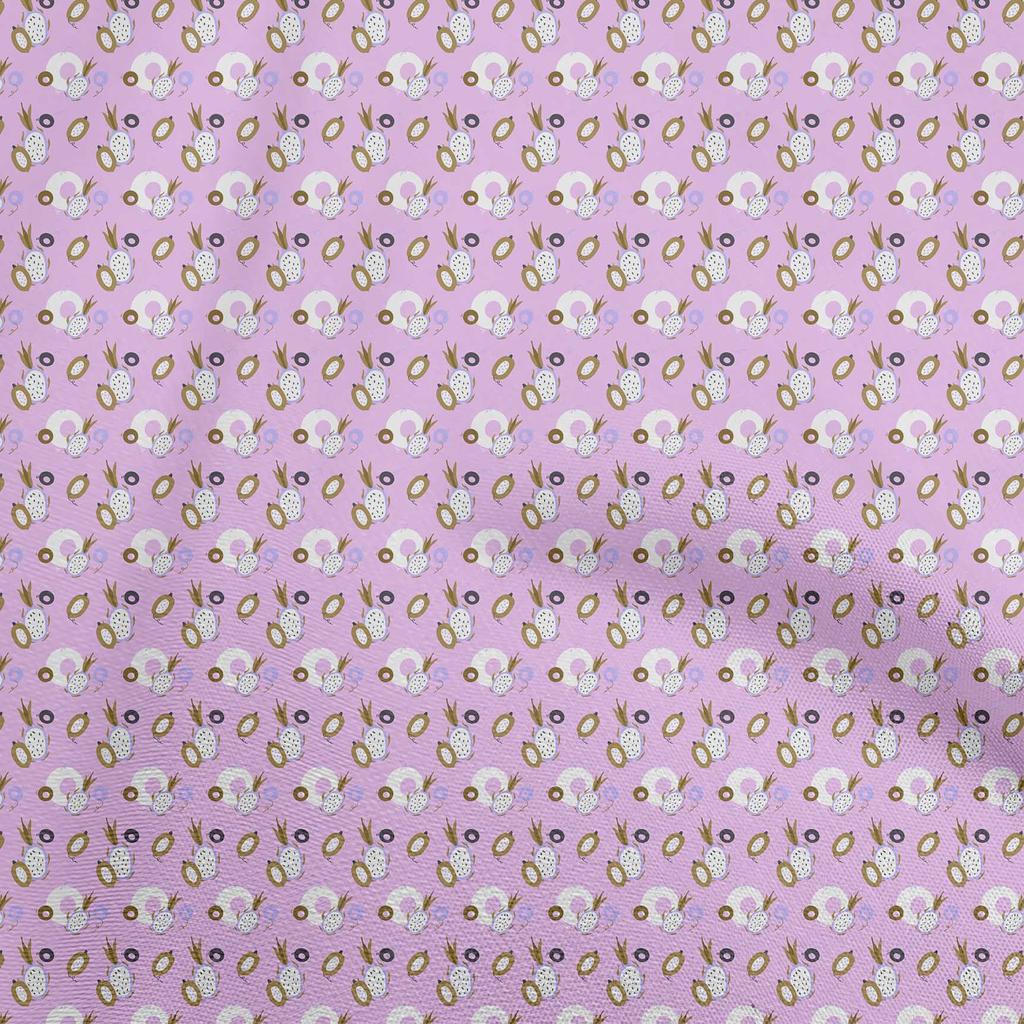 oneOone Cotton Flex Light Blue Fabric Fruits Pineapple Diy Clothing Quilting Fabric Print Fabric By Yard 40 Inch