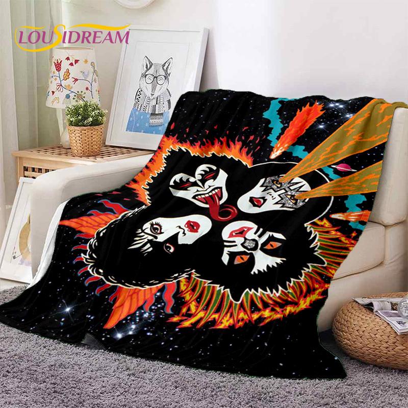 Kiss Rock Heavy Metal Band Gene Paul Soft Flannel Blankets,Throw Blanket Comfortable Blanket for Picnic Beds Sofa Home Bedroom