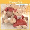 New High Quality Teddy Bear Plush Toy Set For Couples With Charming Design In Red Checkered Pattern