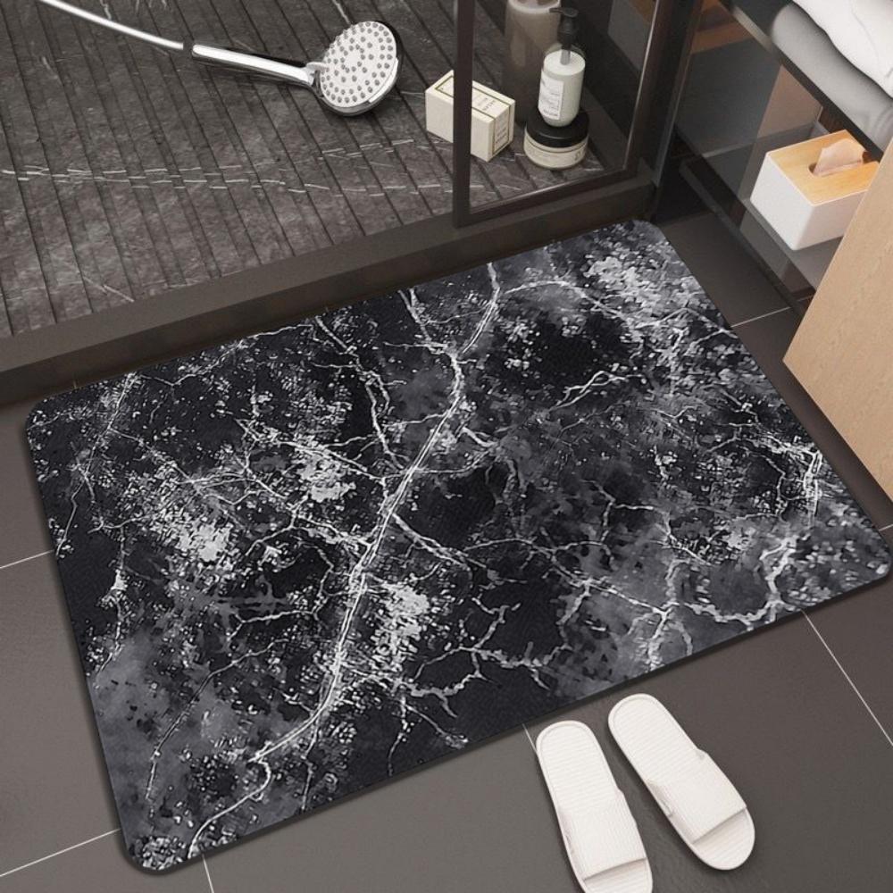 Black Gold Marble Themed Drying Mat Non-slip Pad For Luxury Home Sink Area, Perfect For Daily Water Absorption Home Decor