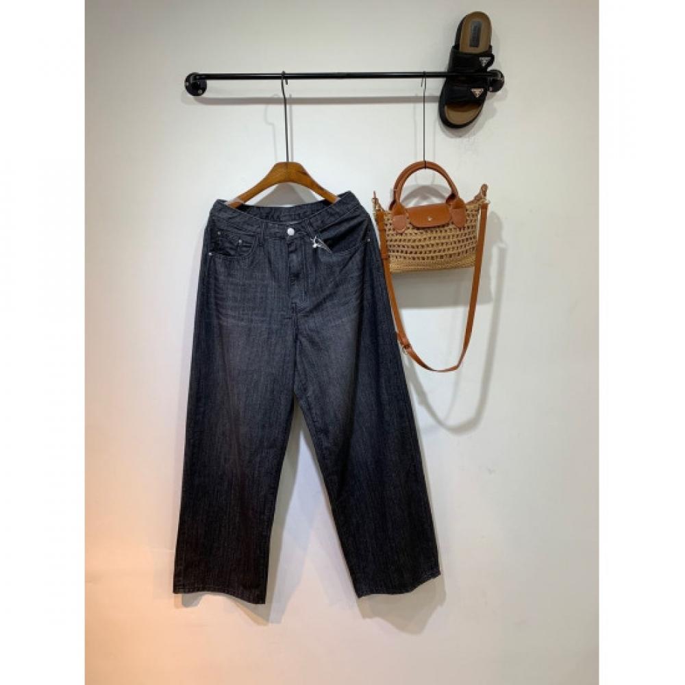 C S In The Room Wide Leg Denim pantS Hidden bandIng Ykk Zipper 3Color S2xl