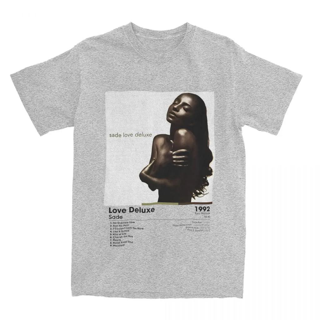 S-Sade Love Deluxe Album Card T-Shirt Man Streetwear 100 Cotton T Shirts O-Neck Trendy Cool Tees Pattern Oversized Clothing
